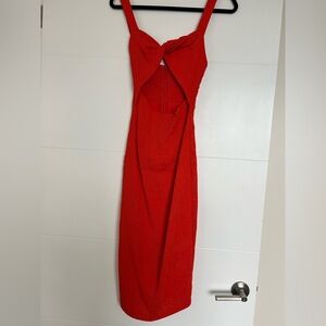 Midi Bobbles and Lace Orange Dress